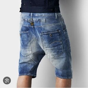 G-Star Raw Straight Denim Shorts Blue Jeans W33